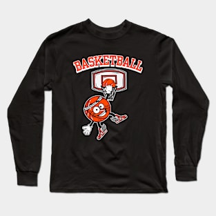 Retro Basketball Mascot Long Sleeve T-Shirt